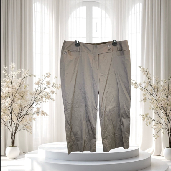 Grace Elements Pants - Grace Elements New w Tag (Missing Button) Chocolate Taupe Dressy Capris Women 16
